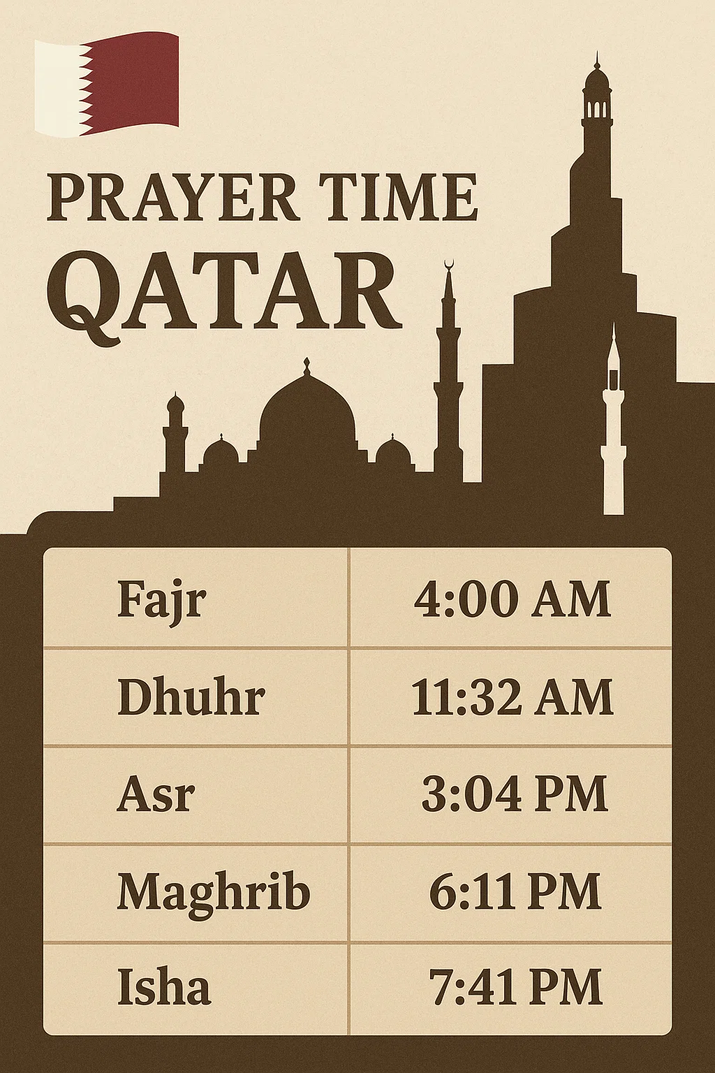 prayer time qatar